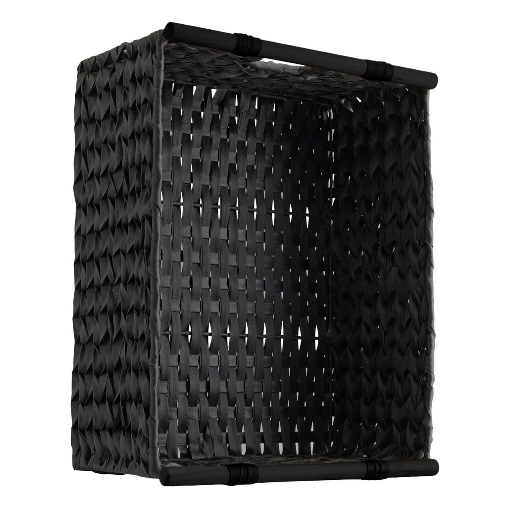 Plastic Rectangle Storage Basket - Black, 17.5x14.5x7.8"