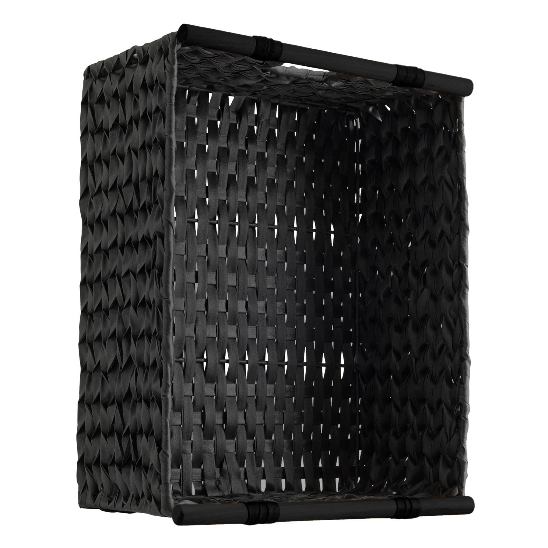 Plastic Rectangle Storage Basket - Black, 17.5x14.5x7.8"