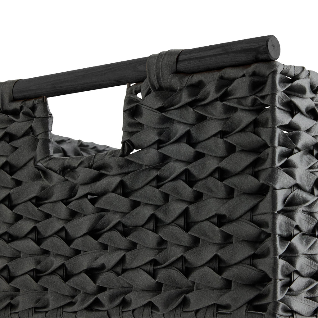 Plastic Rectangle Storage Basket - Black, 17.5x14.5x7.8"