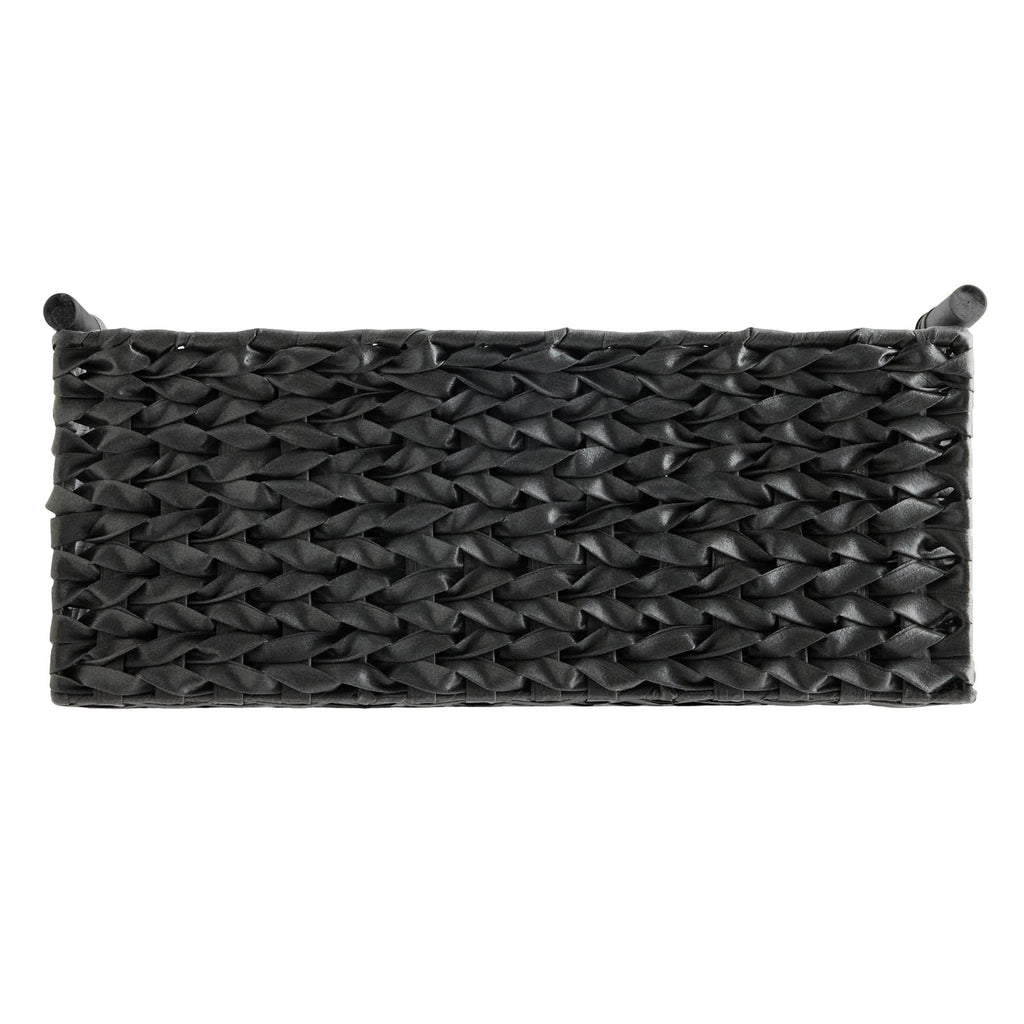 Plastic Rectangle Storage Basket - Black, 17.5x14.5x7.8"