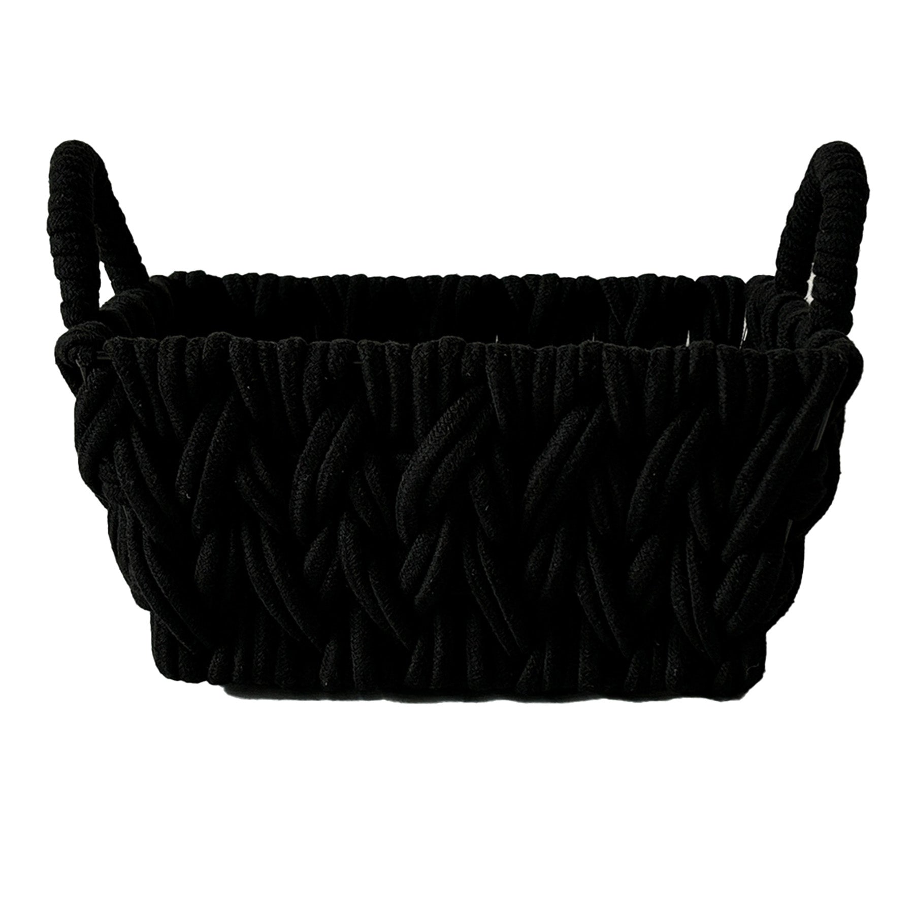 Fabric Rectangle Storage Basket - Black, 12.2x9.4x6.3"