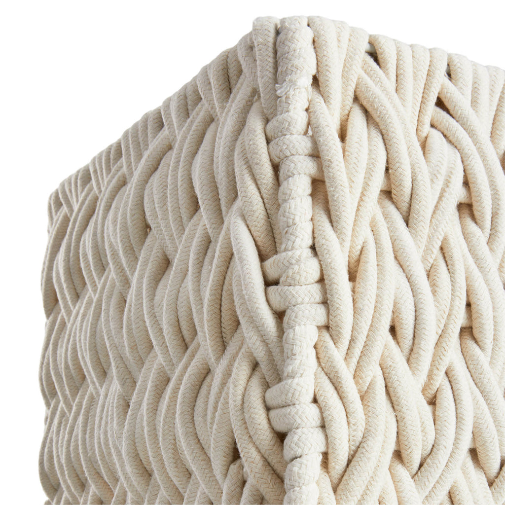 Cotton Rectangle Storage Basket - White, 19.0x13.0x9.8"