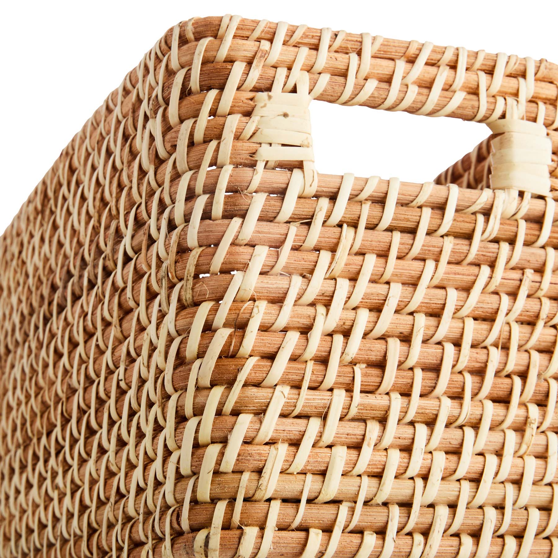 Rattan Rectangle Storage Basket - Natural, 15.9x6.1x6.5"