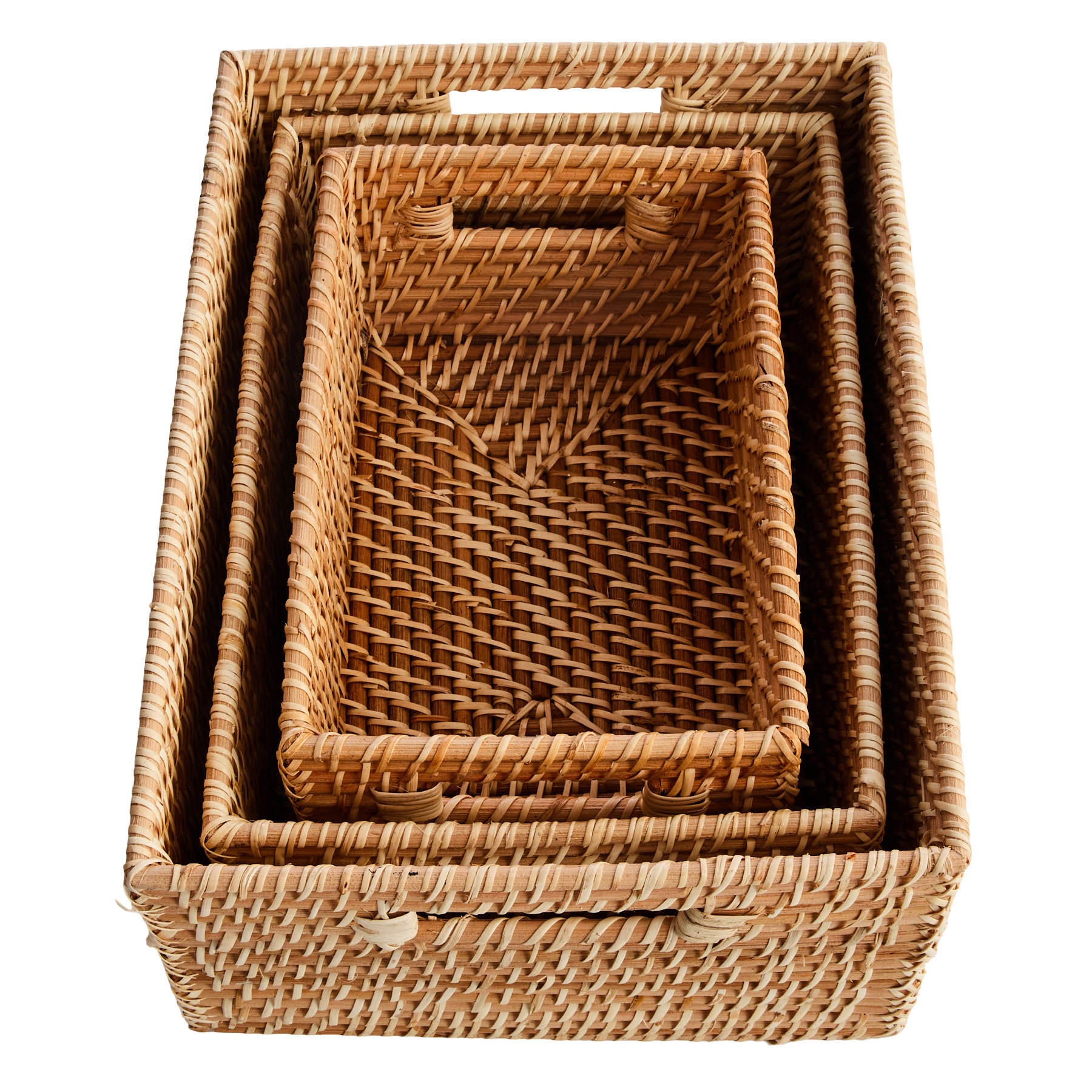 Rattan Rectangle Storage Basket - Natural, 11.0x7.3x5.5"