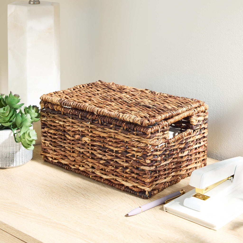 Abaca Rectangle Storage Basket - Natural, 12.0x8.0x5.5"